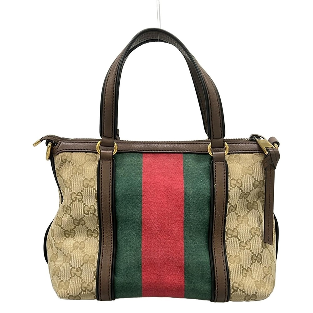 Gucci GG/Sherry Handbag 353114 Beige Dark Brown Multi Jacquard Leather - Picture 3 of 15